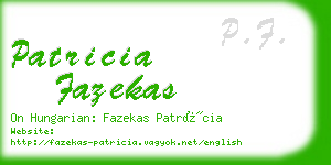 patricia fazekas business card
